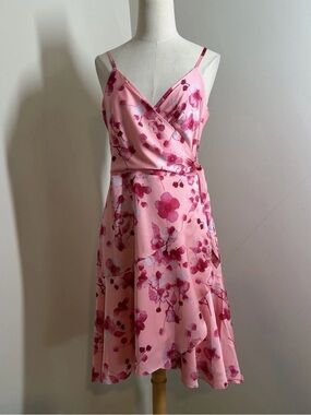 NWT! Hutch Nordstrom Pink Tonal -SZ XL- Sleeveless Tie Back Floral Wrap Dress